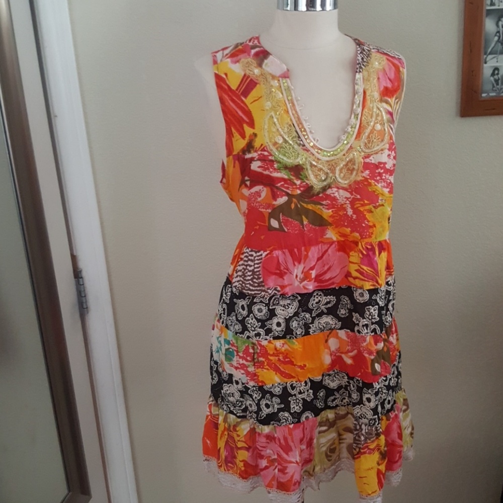 Free People sz LG swim cover up sun dress